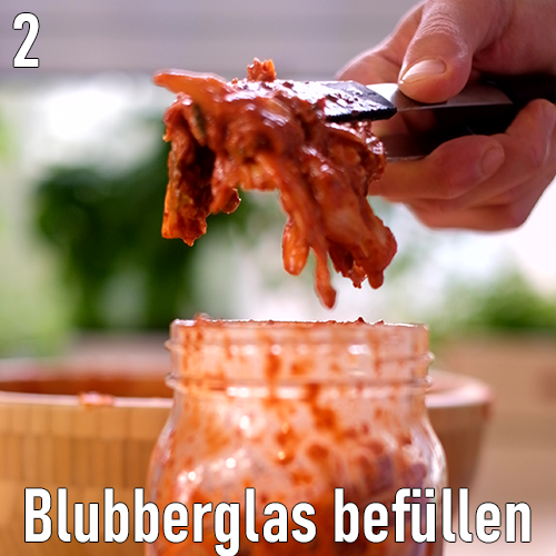 Blubberglas befüllen